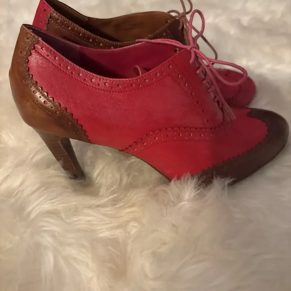Women's Cole Haan Air Lucinda Oxford Brown & Pink Pumps -- Size 8B - Picture 7 of 15